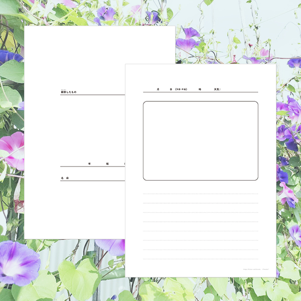 シンプルで使いやすい　自由研究の観察日記テンプレート